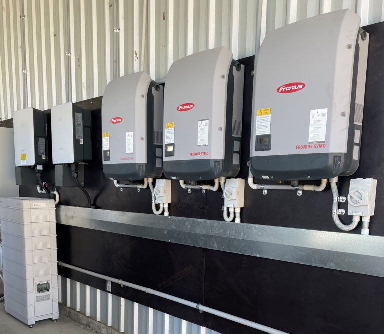 multiple CRT Mt OSSa 70kw solar 26kw battery and Fronius Inverter installation.